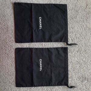 CHANEL Black Drawstring Dust Bags (Pair)
